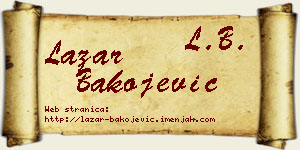 Lazar Bakojević vizit kartica
